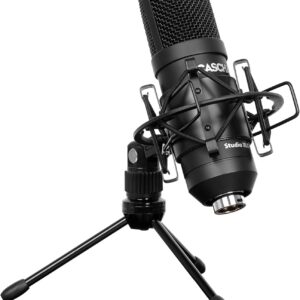 Streaming-Equipment – CASCHA Studio XLR Condenser Microphone Set I Including Table Stand, Micro Spider, XLR Cable, Wind Protection I Ideal for Podcast, Live Streaming, Video Conference I HH 5050