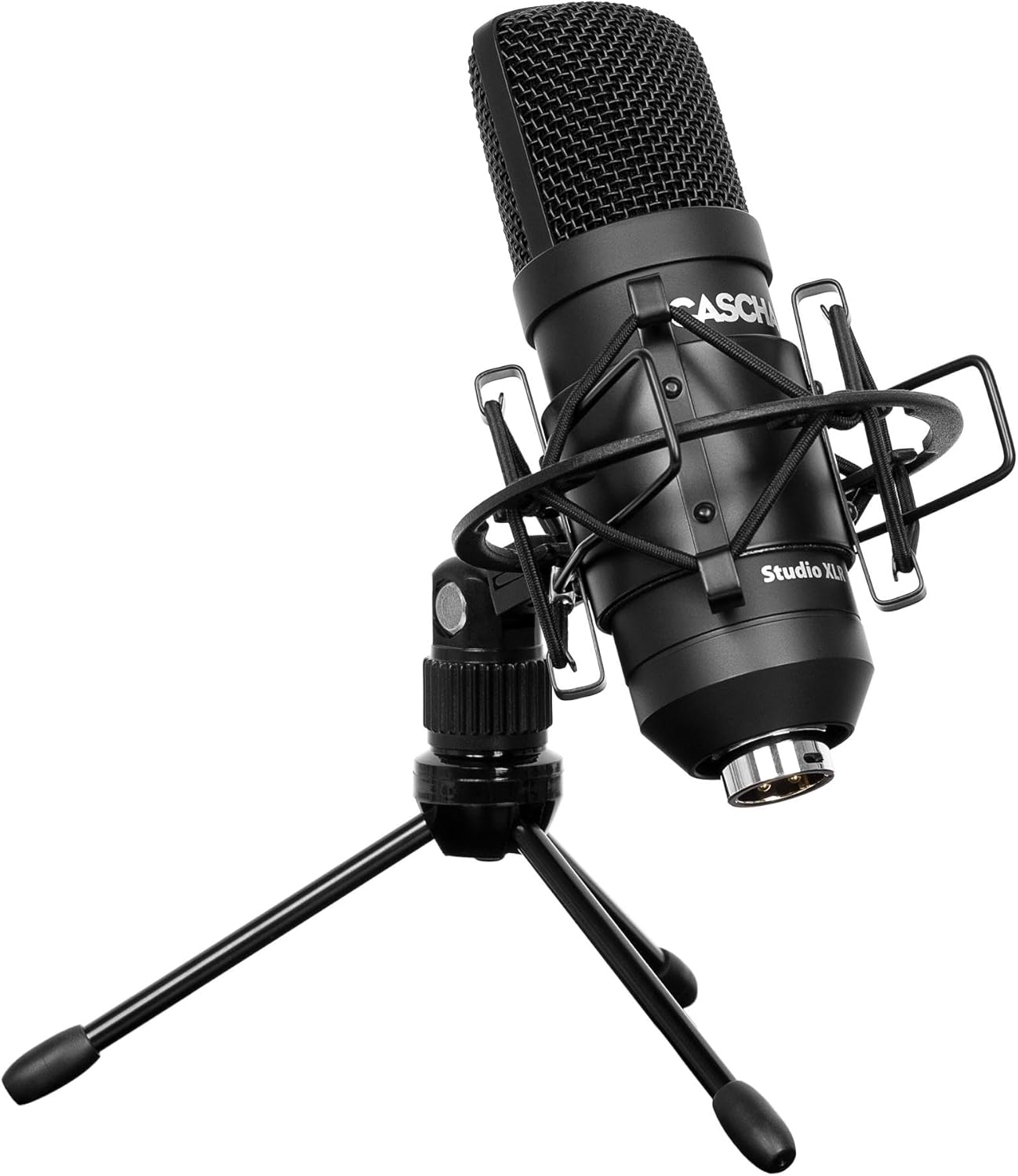 Streaming-Equipment - CASCHA Studio XLR Condenser Microphone Set I Including Table Stand, Micro Spider, XLR Cable, Wind Protection I Ideal for Podcast, Live Streaming, Video Conference I HH 5050