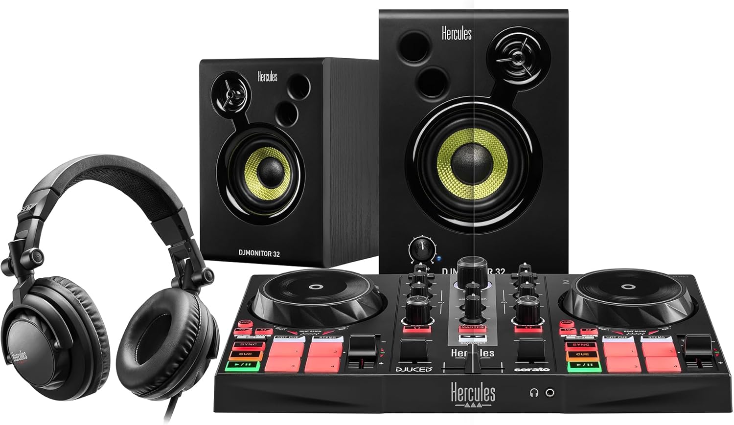 Streaming-Equipment - Hercules DJLearning Kit MK2 - Complete DJ Package with DJControl Inpulse 200 MK2, DJMonitor 32 Studio Monitors and HDP DJ45 Headphones – Bild 2
