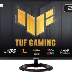 Gaming PC & Gaming Monitors – ASUS TUF Gaming VG279Q3R – 27 Inch Full HD Monitor – 180 Hz, 1ms GtG, G-Sync, FreeSync, Adaptive Sync, ELMB, GameFast Input – Fast IPS Panel, 16:9, 1920×1080, DisplayPort, HDMI, Speaker