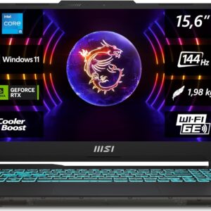 Gaming PC & Laptops – MSI Cyborg 15 Gaming Laptop, 15.6 Inch Full HD 144Hz, Intel Core i5-13420H, NVIDIA GeForce RTX 4050, 16GB DDR5, 512GB SSD, Windows 11 Home, QWERTZ Keyboard, A13VE-863, Black/Transparent