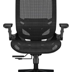Gaming Chairs – COUGAR Speeder One Ergonomic Gaming Chair: Body Friendly Mesh 2D Armrests Lumbar Support Adjustable Height Class 4 Gas Lift Cylinder Plus Size Wheels Black