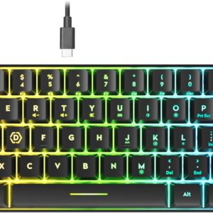 Gaming Tastatur & Maus – Speedlink Letos – RGB Gaming Keyboard 60%, Wired, USB-C Cable Removable, Anti-Ghosting, Backlight Various Lighting Modes, US Layout English QWERTY, Black