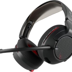Gaming PC & Laptops – Skullcandy Crusher PLYR 720 Wireless Gaming Headset, Ultimate Immersion and Comfort, THX Spatial Audio and Multi-Sensory Bass, Removable Mic, PC, PlayStation, Nintendo, Multi-Platform – Digi-Black