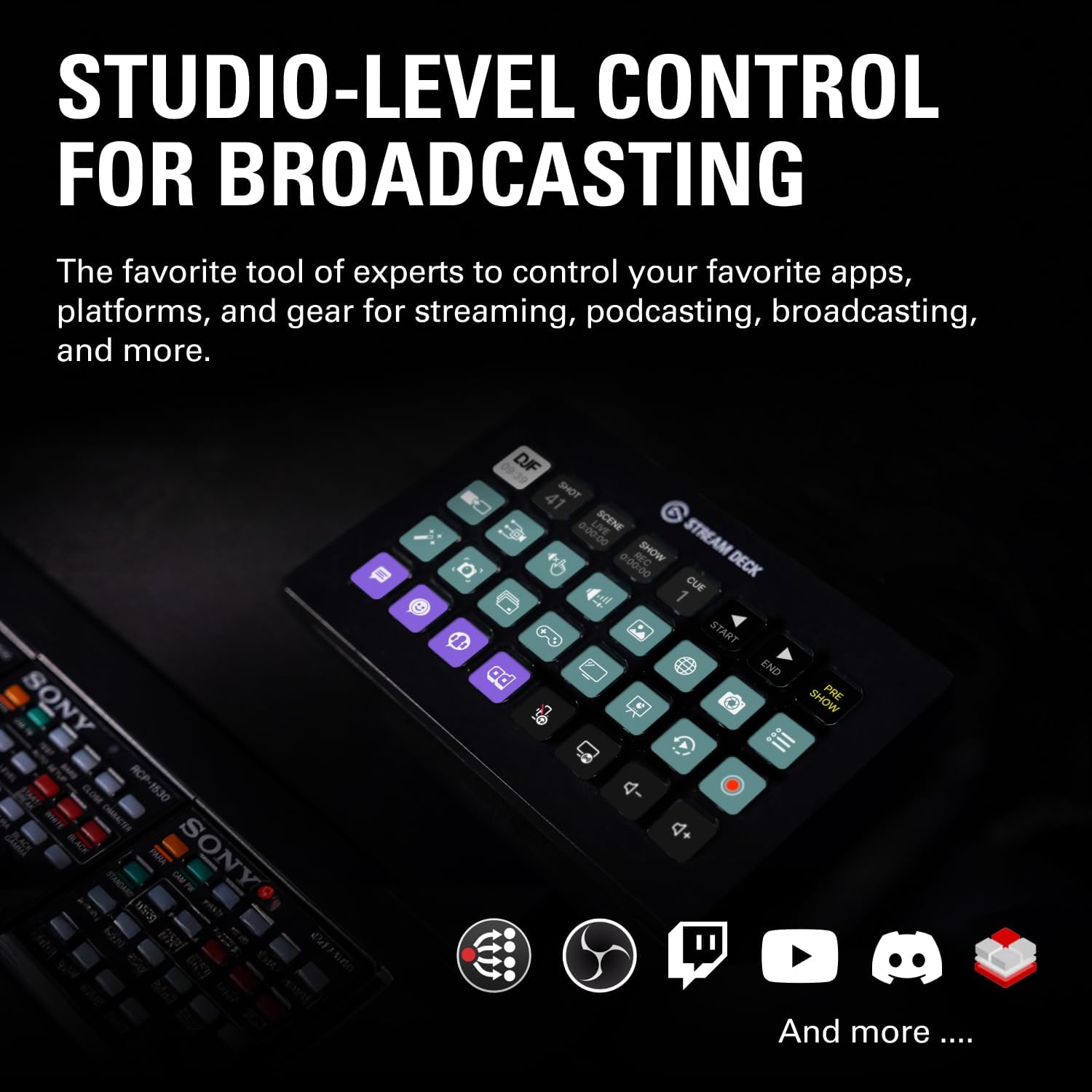 Streaming-Equipment - Elgato Stream Deck XL Advanced Studio Controller, 32 Macro Keys Triggering Action in Apps and Software such as OBS, Twitch, YouTube and Others, for Mac and PC – Bild 2