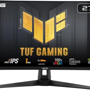 Gaming PC & Gaming Monitors – ASUS TUF Gaming VG279QM1A 27-Inch Full HD Monitor, 280 Hz, 1 ms GtG, G-Sync, FreeSync, Adaptive-Sync, ELMB, GameFast Input, HDR10, Fast IPS Panel, 16:9, 1920 x 1080, USB Hub, DP, HDMI, Speaker