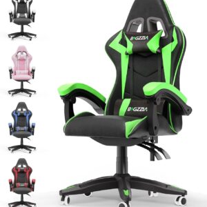 Gaming Chairs – bigzzia Gaming Chair – Ergonomic Gaming Chair, Backrest Adjustable PC Chair, 360° Rotatable Gamer Chair, Breathable Office Chair for Teenagers, Boys, Girls, Adults, Green