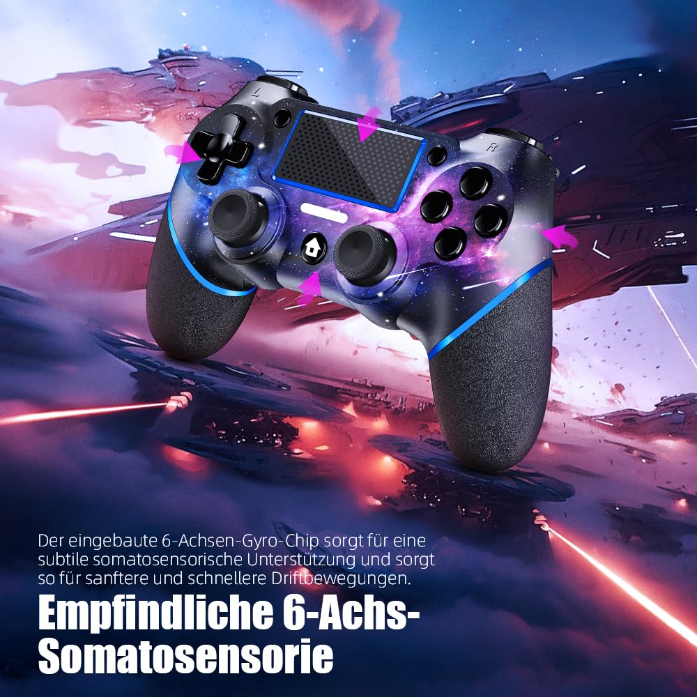 Gaming Consoles & Controllers - AceGamer Wireless Controller for PS4, Game Controller Compatible with PS4/Pro/Slim/PC Gamepad with Turbo/Back Button/Dual Vibration/6-Axis Gyro Sensor/Touch Panel – Bild 3