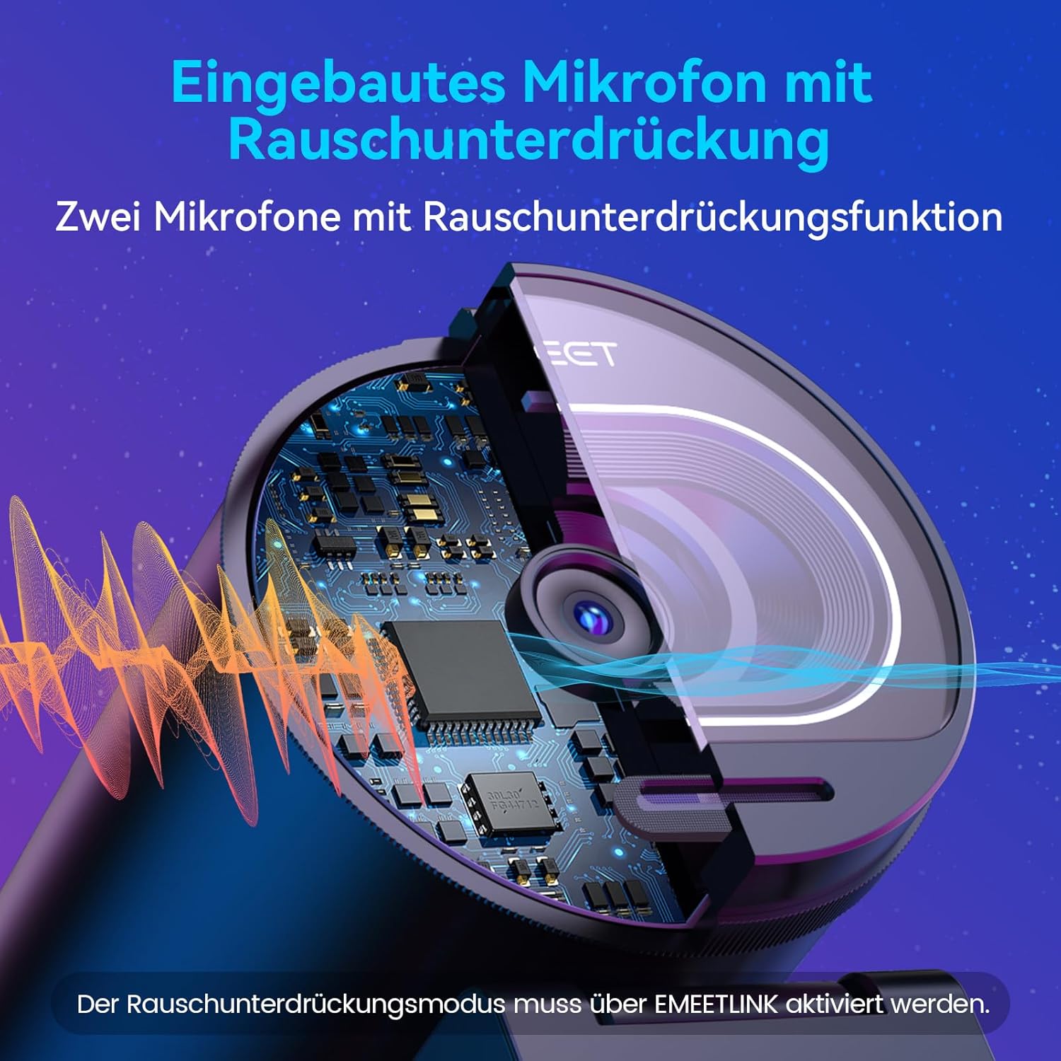 Webcam - EMEET Webcam 4K S600, 1080P Webcam for PC with Microphone, PDAF Auto Focus, Light Correction, 73° Field of View, Privacy Cover, Plug & Play, Web Cam with Microphone for Zoom, Mac, Laptop, Teams, Conference – Bild 4