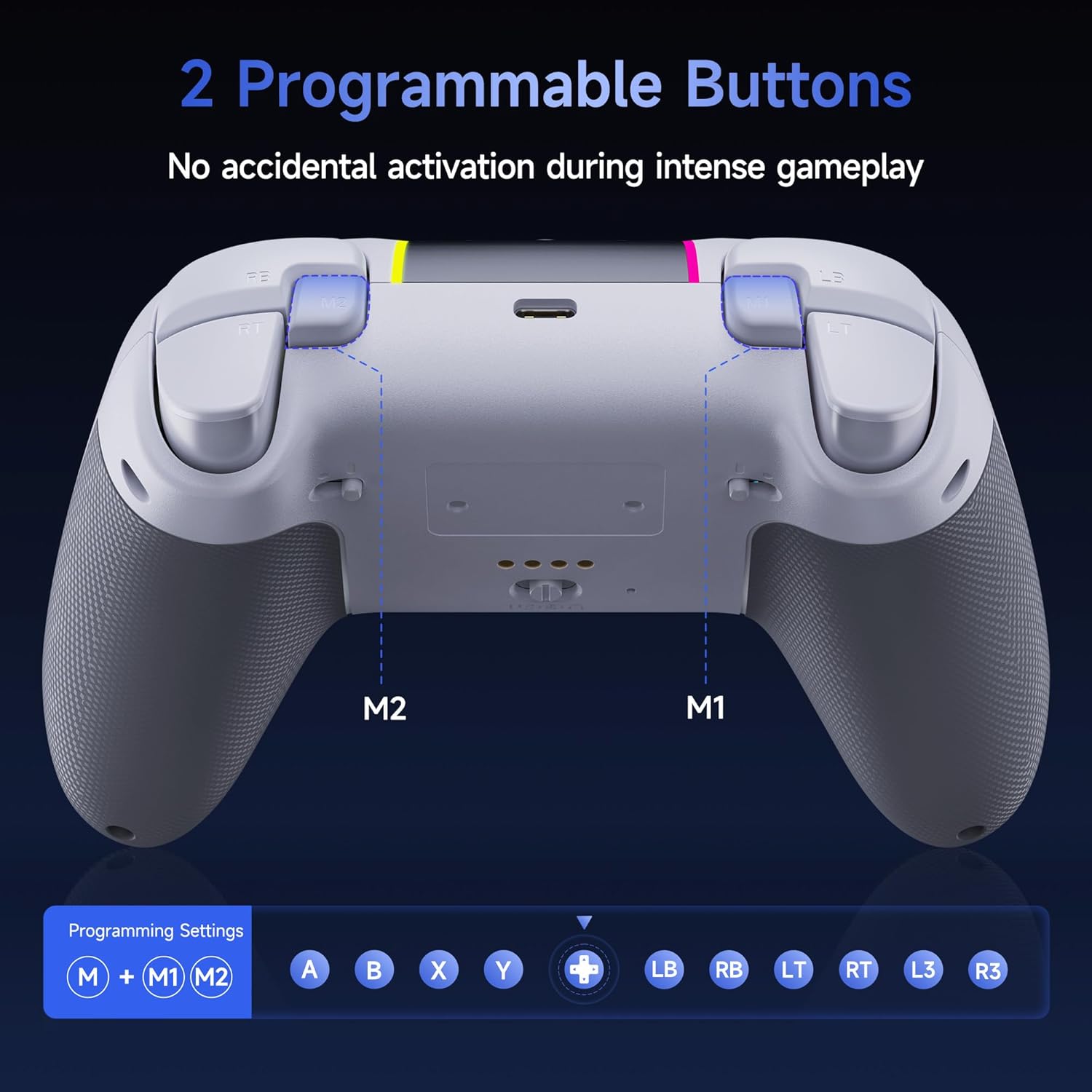 Gaming Consoles & Controllers - EasySMX X05PRO Wireless Controller PC, Gaming Controller für PC mit leise Tasten, 2-stufige Tigger, Hall Joysticks, 2 programmierbare Tasten, 1000mAh Akku, Kompatibel mit PC/Switch/Android/iOS-Weiß – Bild 9