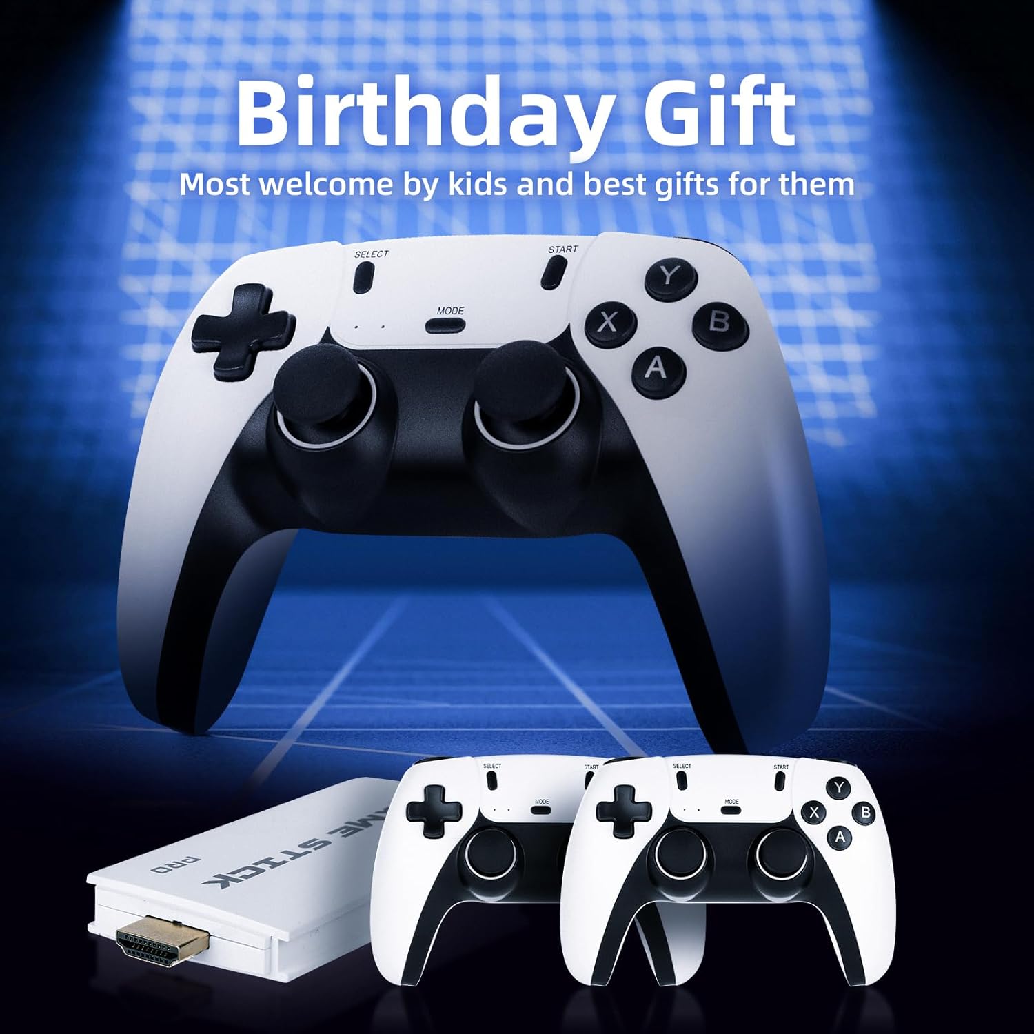 Gaming Consoles & Controllers - Retro Game Console/Video Game Console/2 Game Controllers, Internal 64GB Card/Over 30,000 Games, Arcade Screen 1080P/720P HDM-(White+Black) – Bild 5