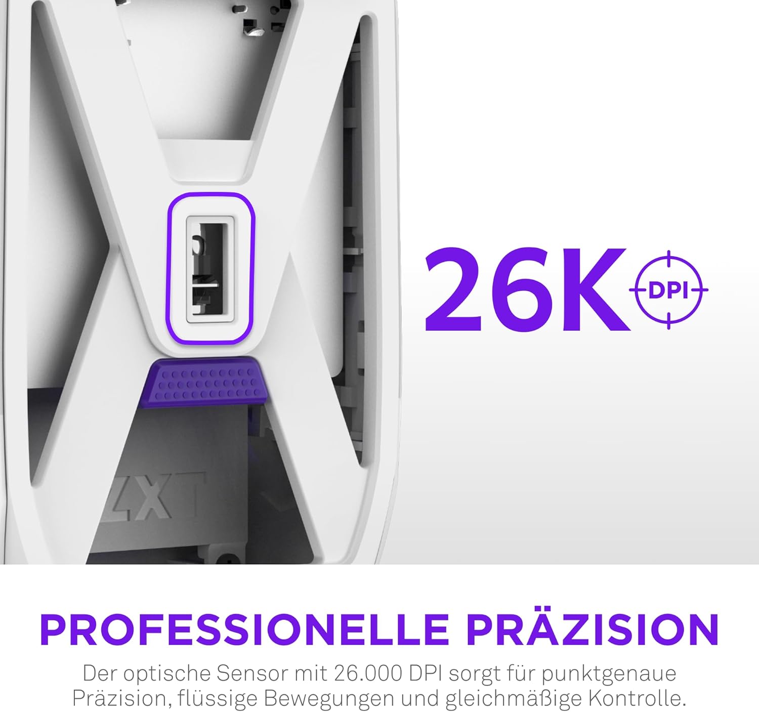 Gaming Tastatur & Maus - NZXT Lift Elite Wireless Gaming Mouse - Ultra Lightweight: 57g - 4K / 8K Polling Rate - Optical Switch, Optical Sensor with 26K DPI - Long Battery Life - Rubber Side Grips - White – Bild 3