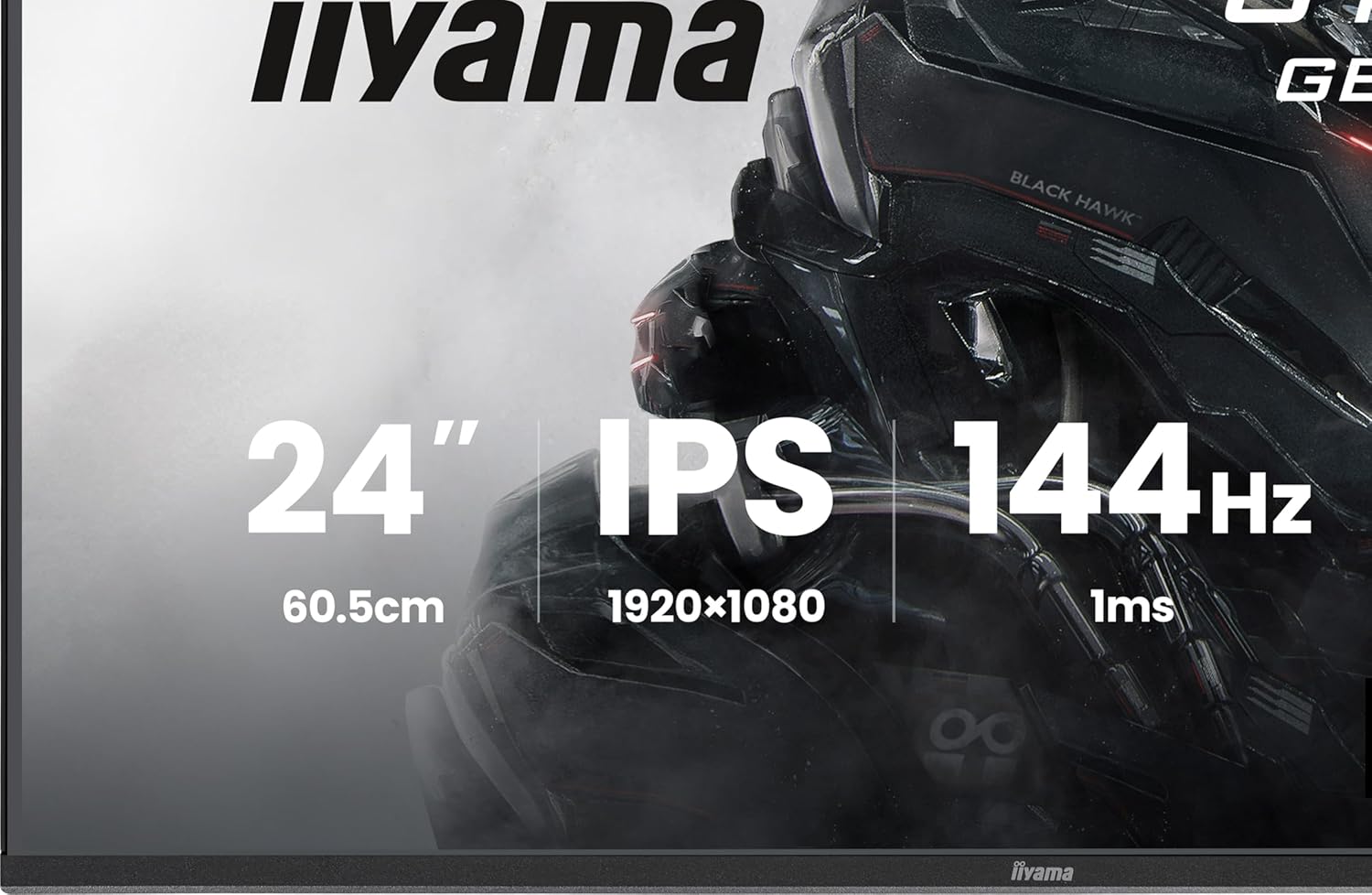 Gaming PC & Gaming Monitors - iiyama G-Master Black Hawk GB2441HSU-B1 60.5 cm IPS LED Gaming Monitor Full HD 144Hz HDMI DP USB 2.0 1ms FreeSync Height Adjustment Pivot Black – Bild 8