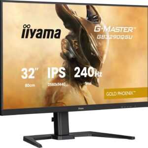 Gaming PC & Gaming Monitors – iiyama G-Master Gold Phoenix GB3290QSU-B1 80 cm 31.5 Inch IPS LED 240Hz Gaming Monitor QHD HDMI DP USB 3.2 USB-C 1ms FreeSync Premium HDR Height Adjustment Pivot Black