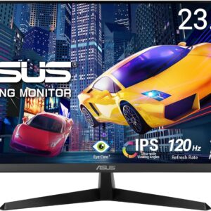 Gaming PC & Gaming Monitors – ASUS Eye Care VY249HGR – 24 Inch Full HD Monitor – 120 Hz, 1ms MPRT, AdaptiveSync, GameFast Input – IPS Panel, Vesa 100×100, 16:9, 1920×1080, D-Sub, HDMI