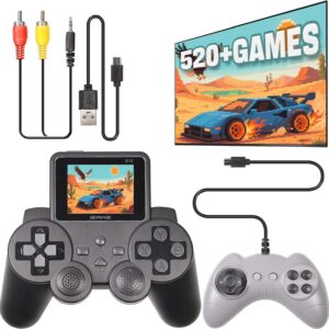 Gaming Consoles & Controllers – Arespark Retro Videospielkonsole, 3 Zoll Handheld Spielkonsole mit 2 Gamepads, Retro Game Console Für Zwei Spieler Spiele Und TV-Ausgang, Tragbare Retro Konsole mit 520 klassisches Spiele