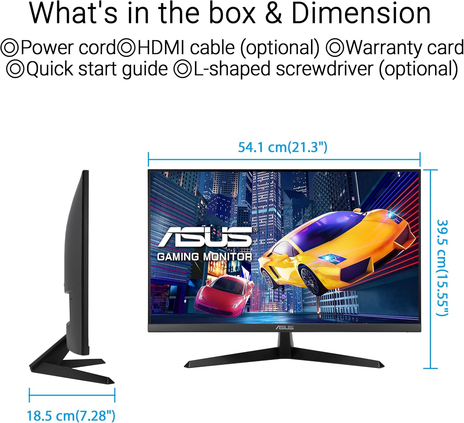 Gaming PC & Gaming Monitors - ASUS Eye Care VY249HGR - 24 Inch Full HD Monitor - 120 Hz, 1ms MPRT, AdaptiveSync, GameFast Input - IPS Panel, Vesa 100x100, 16:9, 1920x1080, D-Sub, HDMI – Bild 7