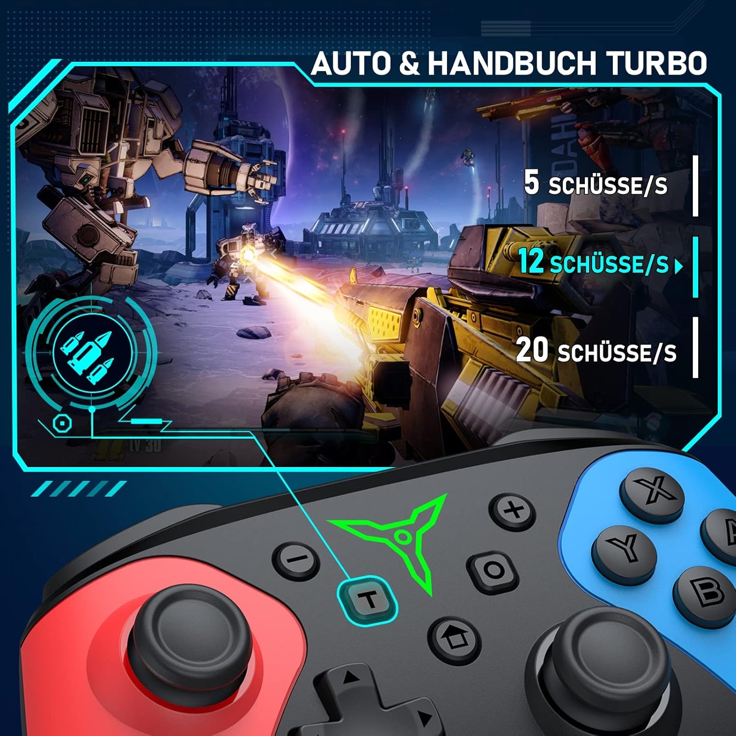 Gaming Consoles & Controllers - Switch Controller, Pro Controller Switch with Precise Control, Turbo, Macro, Wake Up Function, Dual Motors Vibration, Wireless Pro Switch Controller for Switch/Lite/OLED Console – Bild 3