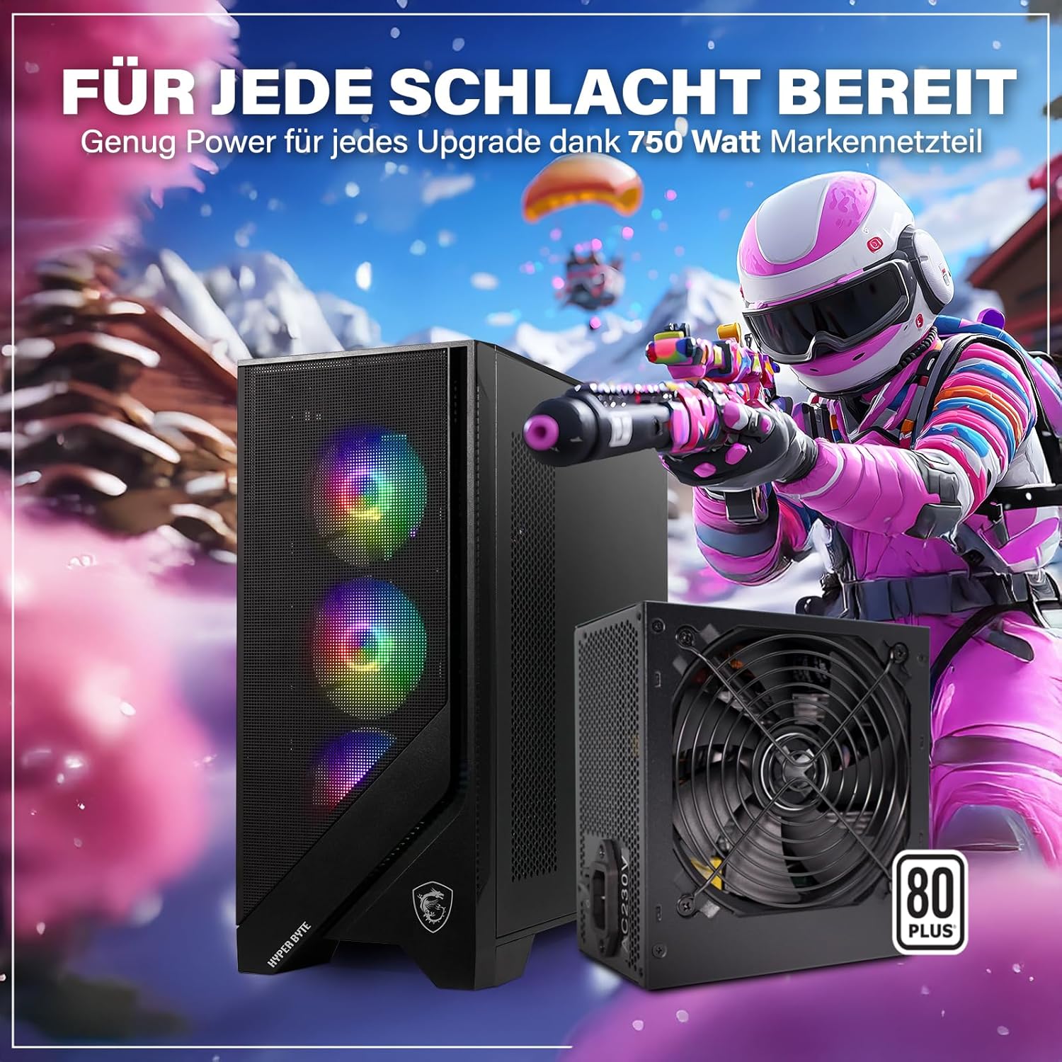 Gaming PC & Laptops - Basic Gaming PC - Computer with AMD Ryzen 7 5700G with 4.6 GHz | Radeon Vega 8 | 32GB DDR4 RAM | 1TB SSD | Silent Water Cooling | Gamer Tower Desktop | WLAN | Win11 Pro – Bild 6