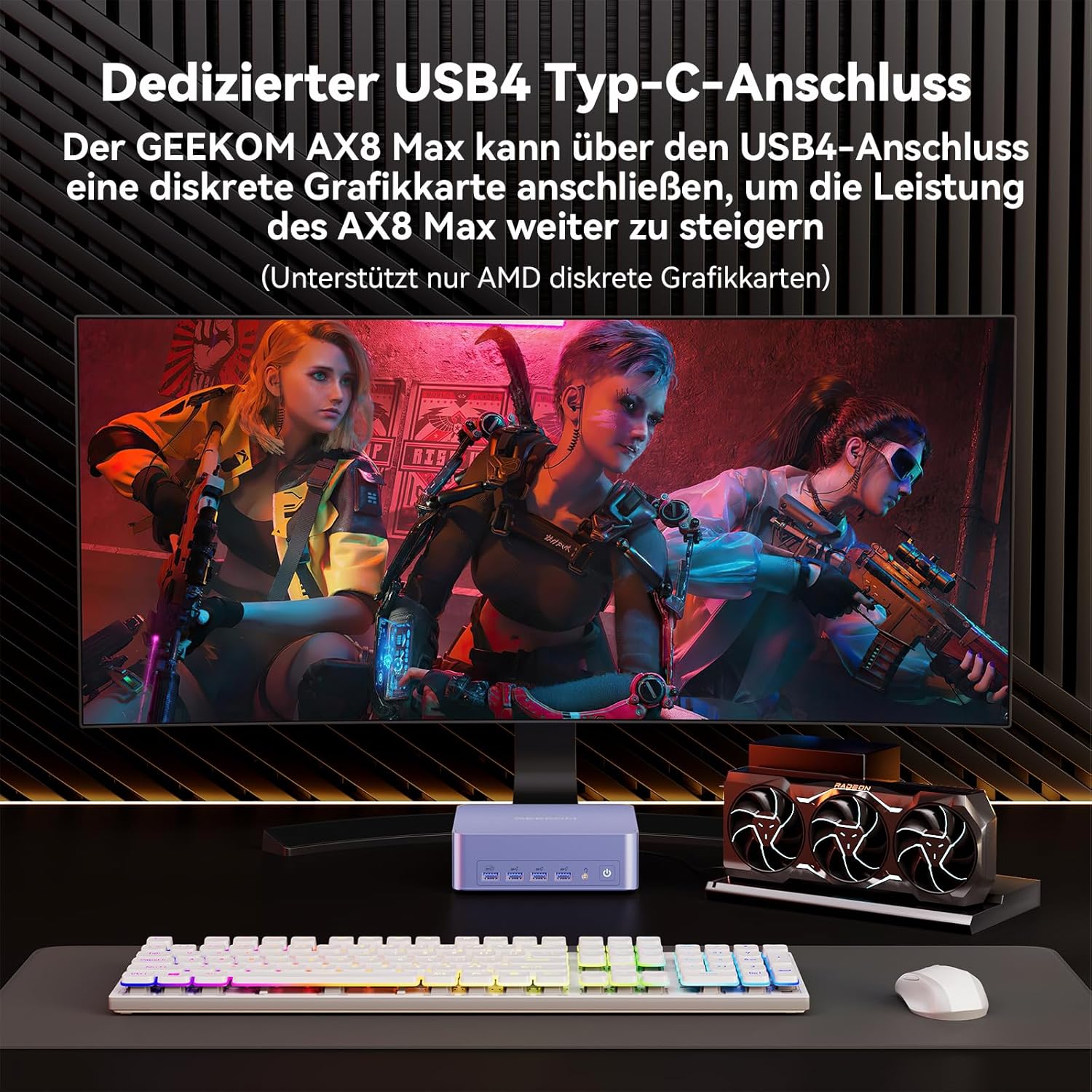 Gaming PC & Laptops - GEEKOM Mini PC AX8 Max with AMD Ryzen 7 8745HS – Bild 6
