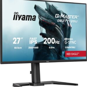 Gaming PC & Gaming Monitors – iiyama G-Master Red Eagle GB2771QSU-B1 Fast IPS LED Gaming Monitor QHD 200Hz HDMI DP USB 3.2 USB-C 0.5ms G-SYNC Height Adjustment Pivot Black