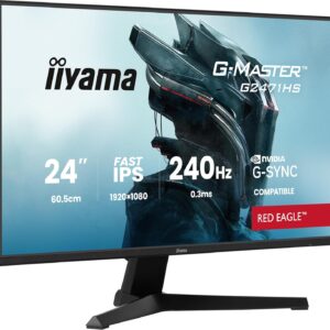 Gaming PC & Gaming Monitors – iiyama G-Master Red Eagle G2471HS-B1 Fast IPS LED Gaming Monitor 60.5 cm 23.8 Inch Full HD 240Hz HDMI DP 0.3ms G-SYNC Black
