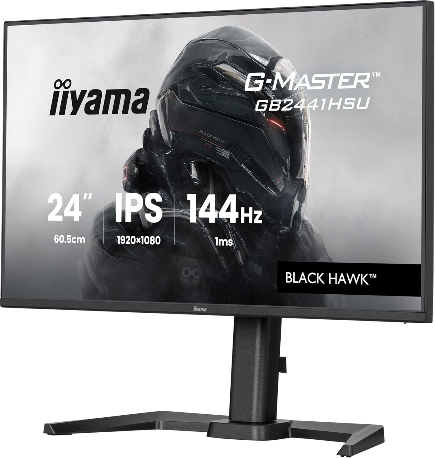 Gaming PC & Gaming Monitors - iiyama G-Master Black Hawk GB2441HSU-B1 60.5 cm IPS LED Gaming Monitor Full HD 144Hz HDMI DP USB 2.0 1ms FreeSync Height Adjustment Pivot Black – Bild 5