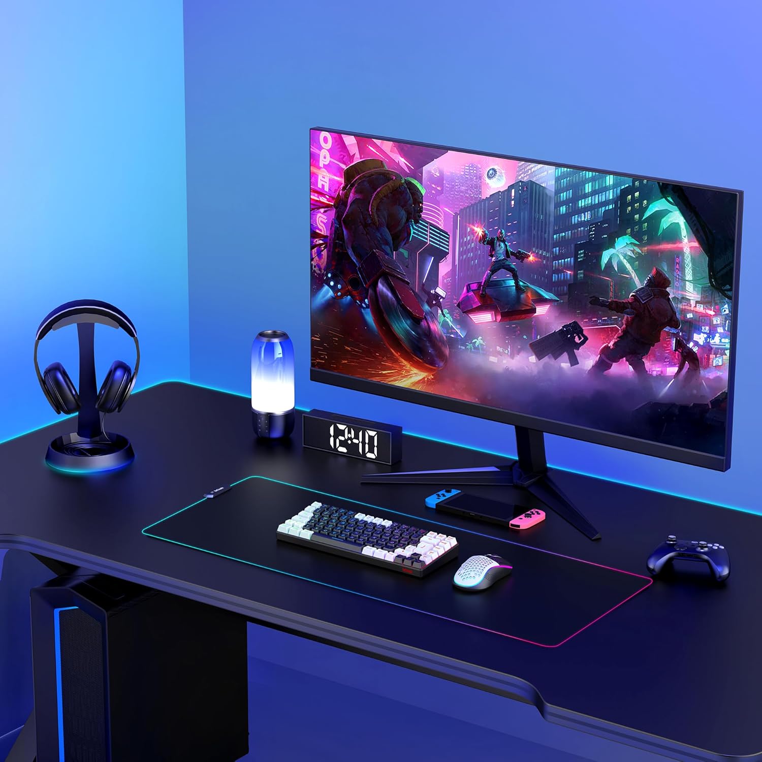 Gaming Tastatur & Maus - RedThunder 75% Wireless Gaming Keyboard and Mouse Set, DE TKL Layout, 85 Keys, Rechargeable Compact, Ultralight 7200DPI Mouse with Honeycomb Construction for PC, Mac, PS5, Xbox Gamer (Black/White) – Bild 7