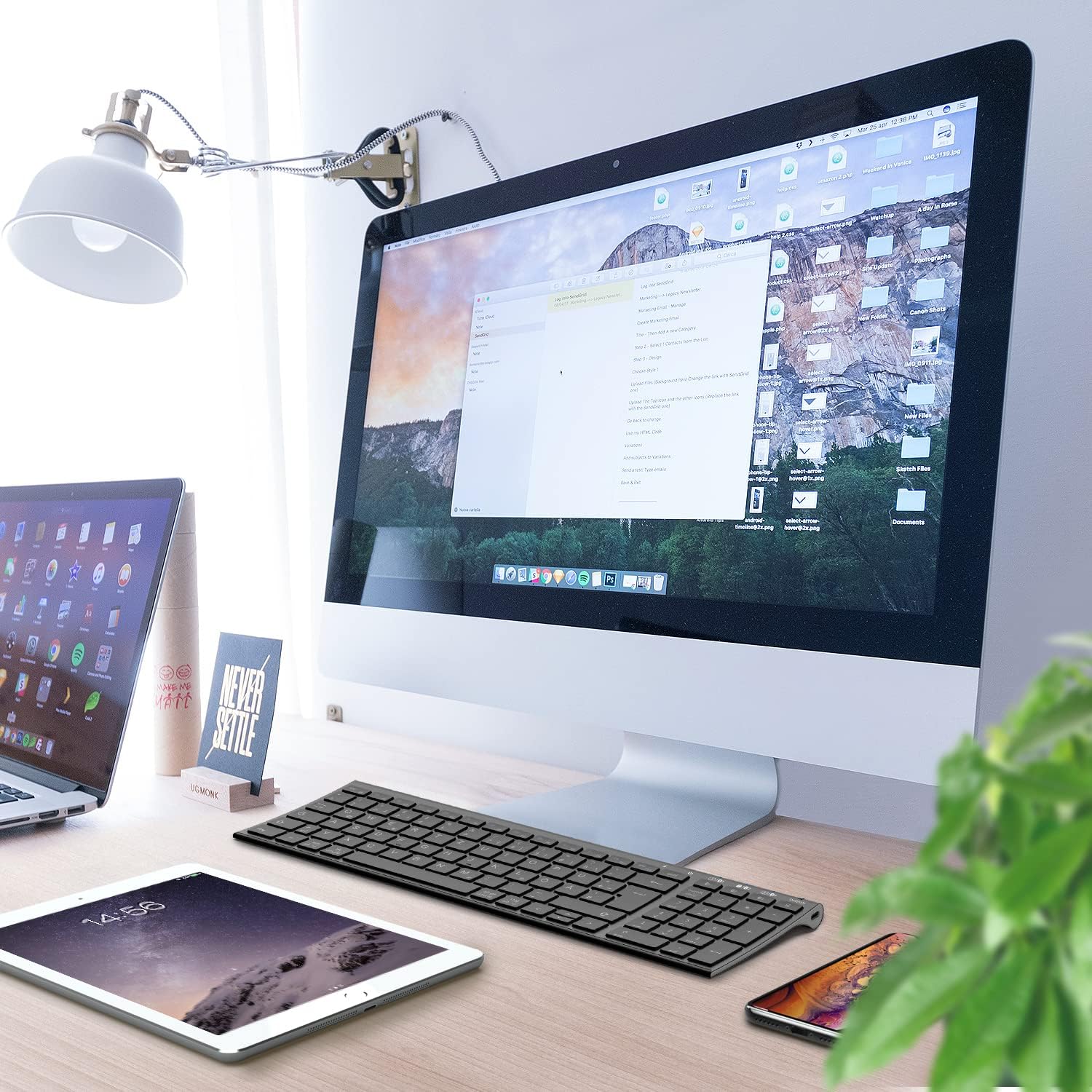 Gaming Tastatur & Maus - iClever BK10 Bluetooth Keyboard, Wireless Rechargeable Keyboard with 3 Bluetooth Channels – Bild 7