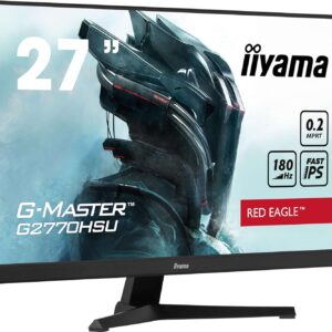 Gaming PC & Gaming Monitors – iiyama G-Master Red Eagle G2770HSU-B6 68.6 cm 27 Inch Fast-IPS LED Gaming Monitor Full HD HDMI DP USB 3.2 0.2 ms 180Hz Adaptive Sync Black