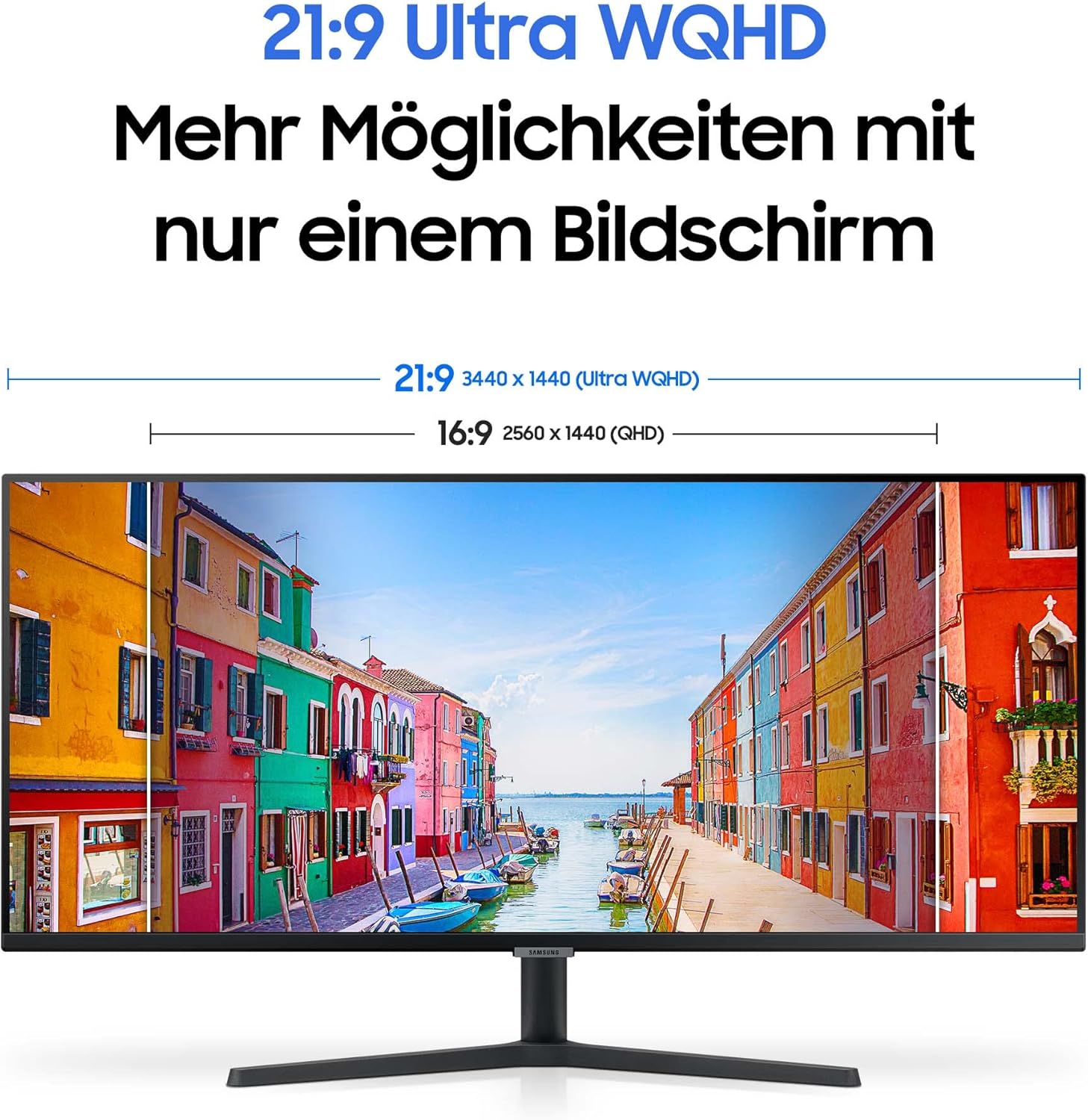 Gaming PC & Gaming Monitors - Samsung ViewFinity S50C Monitor S34C500GAU 34 Inch VA Panel Ultra WQHD Resolution Eco Saving Plus AMD Freesync HDR10 5ms Response Time 100Hz Refresh Rate Black – Bild 5