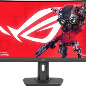 Gaming PC & Gaming Monitors – ASUS ROG Strix XG27WCS, 27-Inch WQHD Curved Gaming Monitor, 180 Hz, 1ms GtG, FreeSync, AdaptiveSync, ELMB-Sync, DisplayHDR 400, Fast VA, 16:9, 2560 x 1440, DisplayPort, HDMI, 7.5 W USB-C, Ergonomic