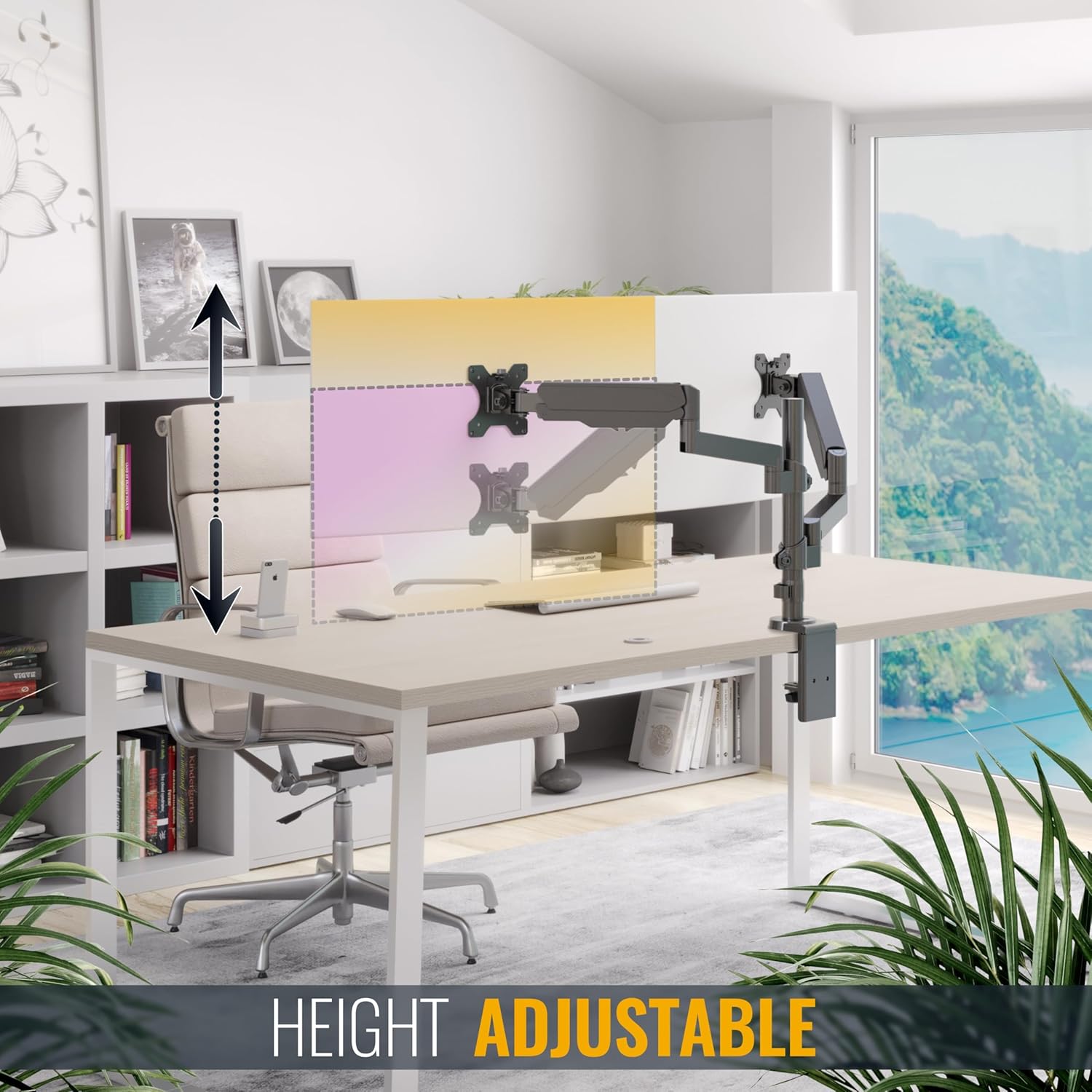 Gaming PC & Gaming Monitors - RICOO Monitor Mount 2 Monitors Screen Mount Dual Monitor Arm Monitor Mount Stand Arms for 13-32 Inch Computer Monitors PC Gaming Screen TS9611 Stand Table Mount Monitor Holder – Bild 4