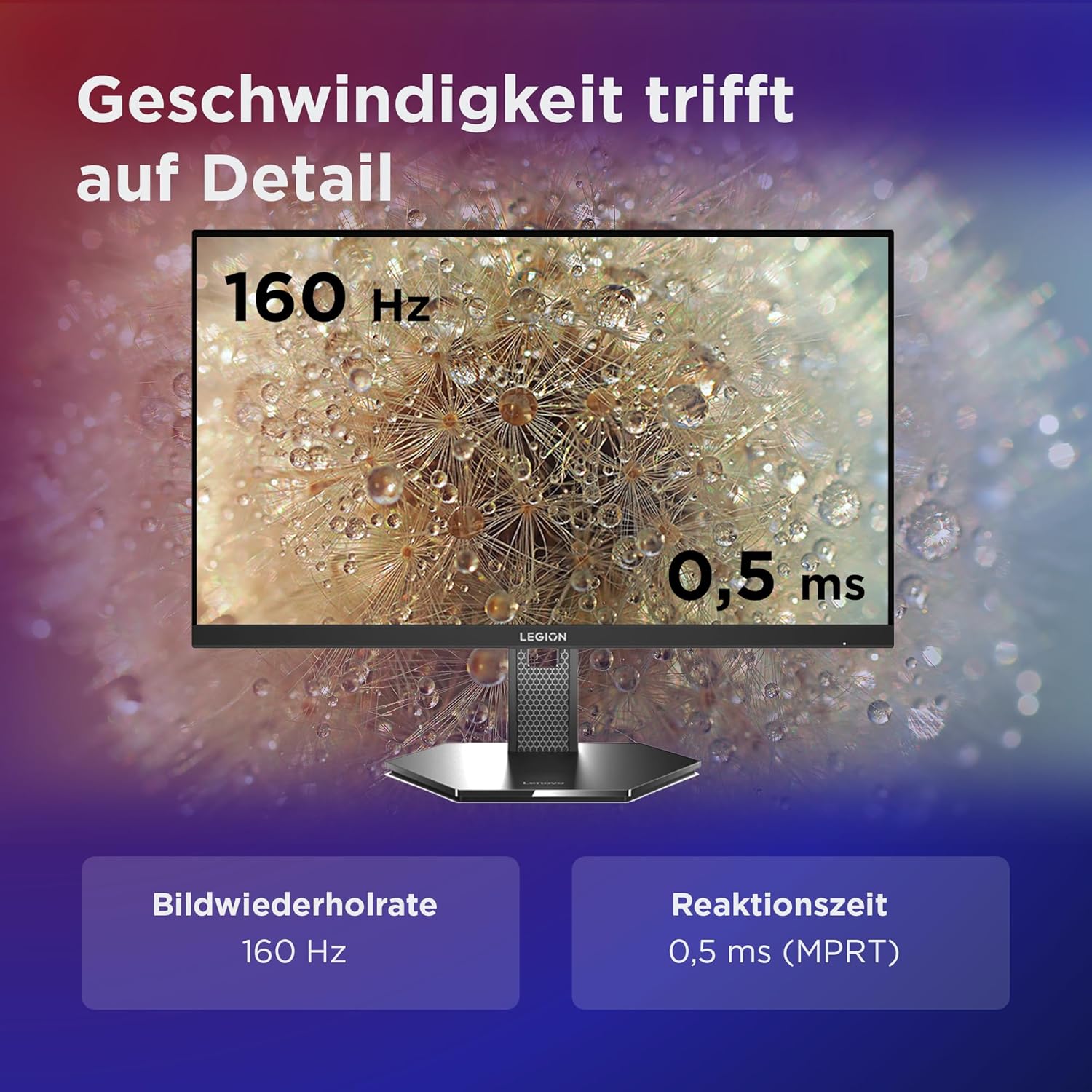 Gaming PC & Gaming Monitors - Lenovo Legion 27U-10 | 27 Inch UHD WLED Gaming Monitor | 3840 x 2160 | 16:9 | 320Hz | 0.5 ms Response Time | HDMI | DisplayPort | Audio 3.5 mm | 3-Sided Panel | TÜV Eye Protection | Black | 6.2 kg – Bild 8