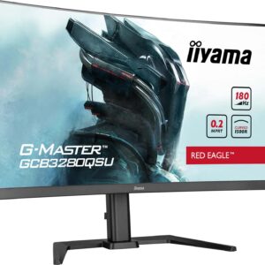 Gaming PC & Gaming Monitors – iiyama G-Master Red Eagle GCB3280QSU-B2 Curved 1500R 80 cm 31.5 Inch VA LED Gaming Monitor WQHD HDMI DP USB 3.2 0.2ms 180Hz HDR Adaptive Sync Height Adjustment Black