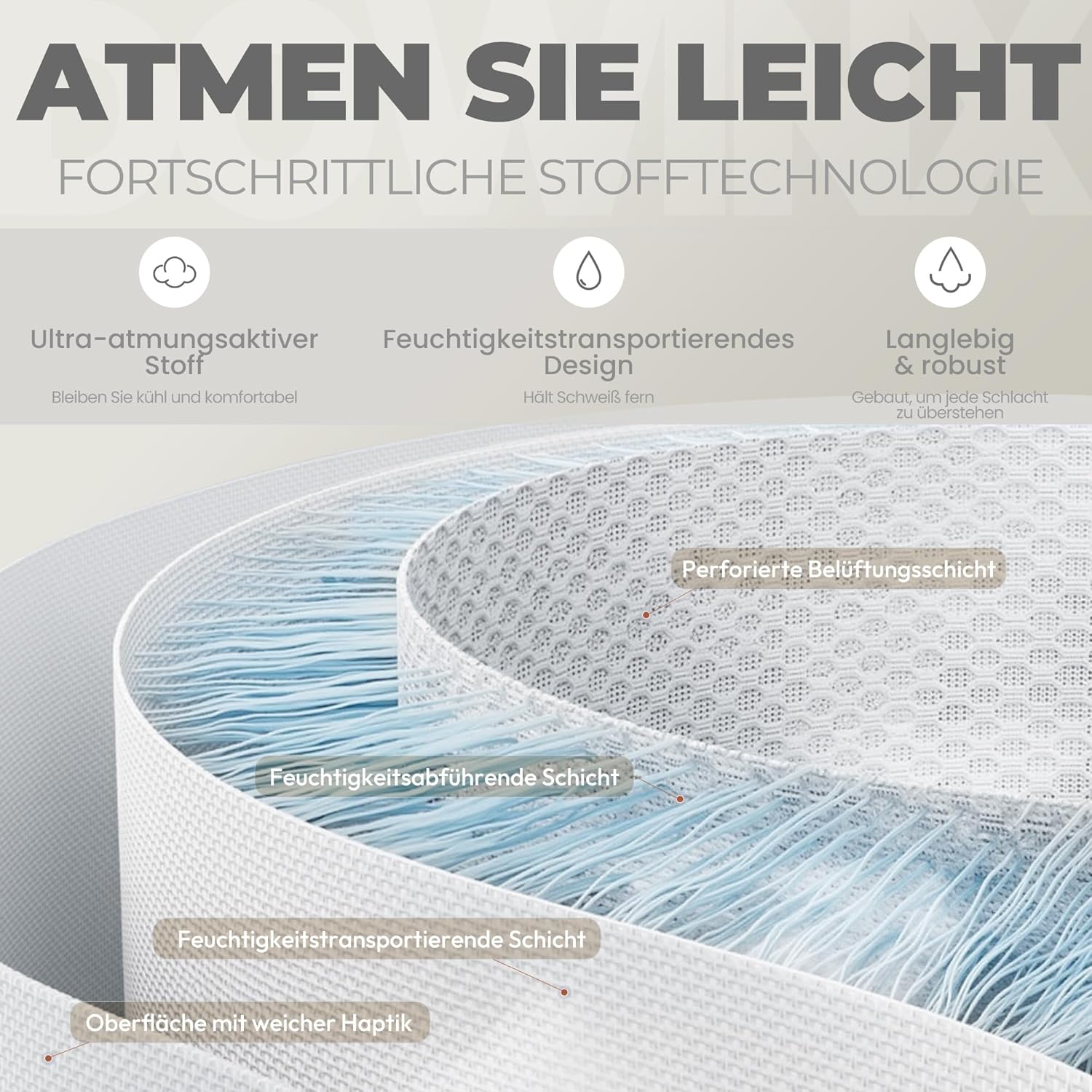 Gaming Chairs - Dowinx Gaming Chair Office Chair Fabric Bag Spring Cushion Massage Gamer Chair Fabric with Headrest, Ergonomic Office Chair with Footrest (Black) – Bild 5