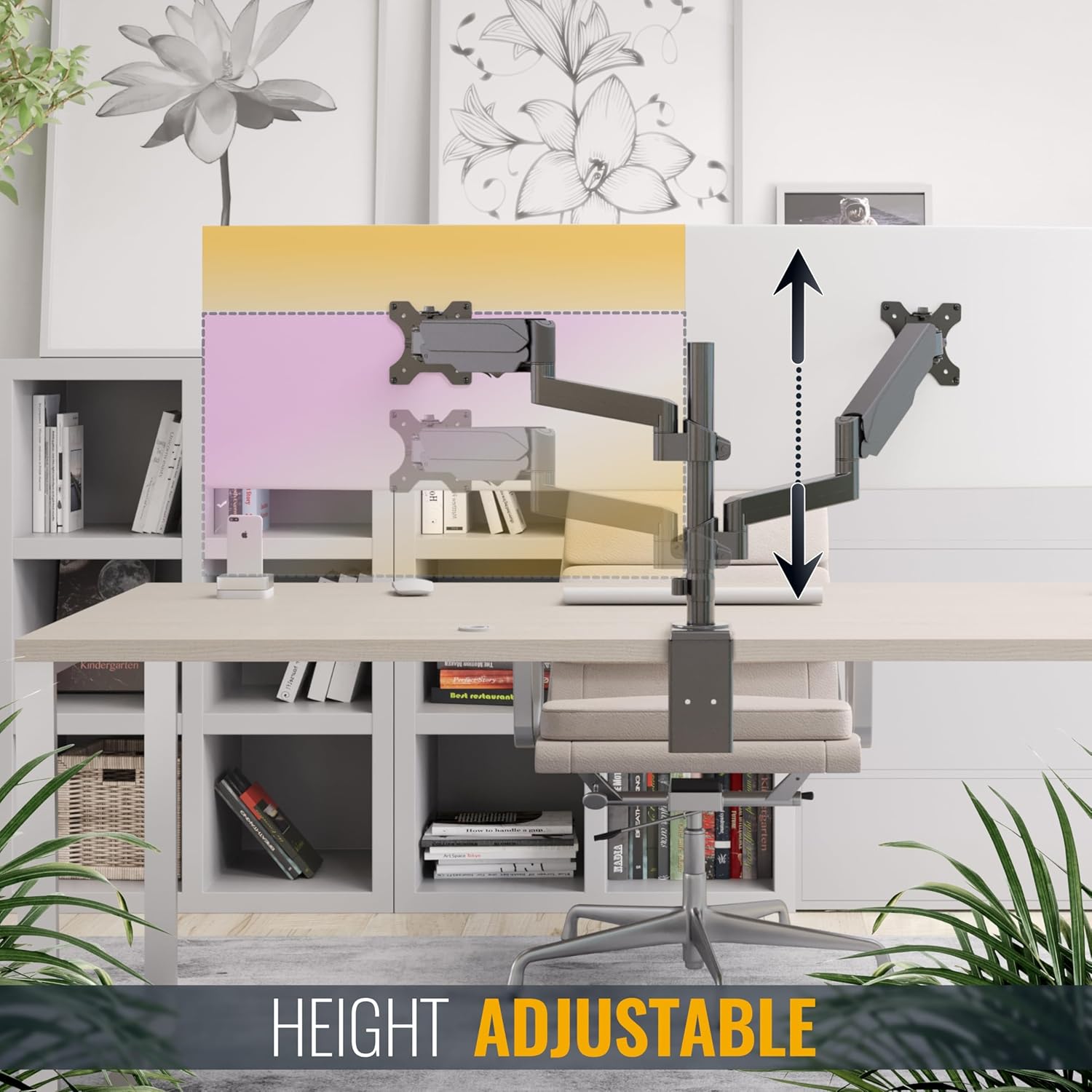 Gaming PC & Gaming Monitors - RICOO Monitor Mount 2 Monitors Screen Mount Dual Monitor Arm Monitor Mount Stand Arms for 13-32 Inch Computer Monitors PC Gaming Screen TS9611 Stand Table Mount Monitor Holder – Bild 5