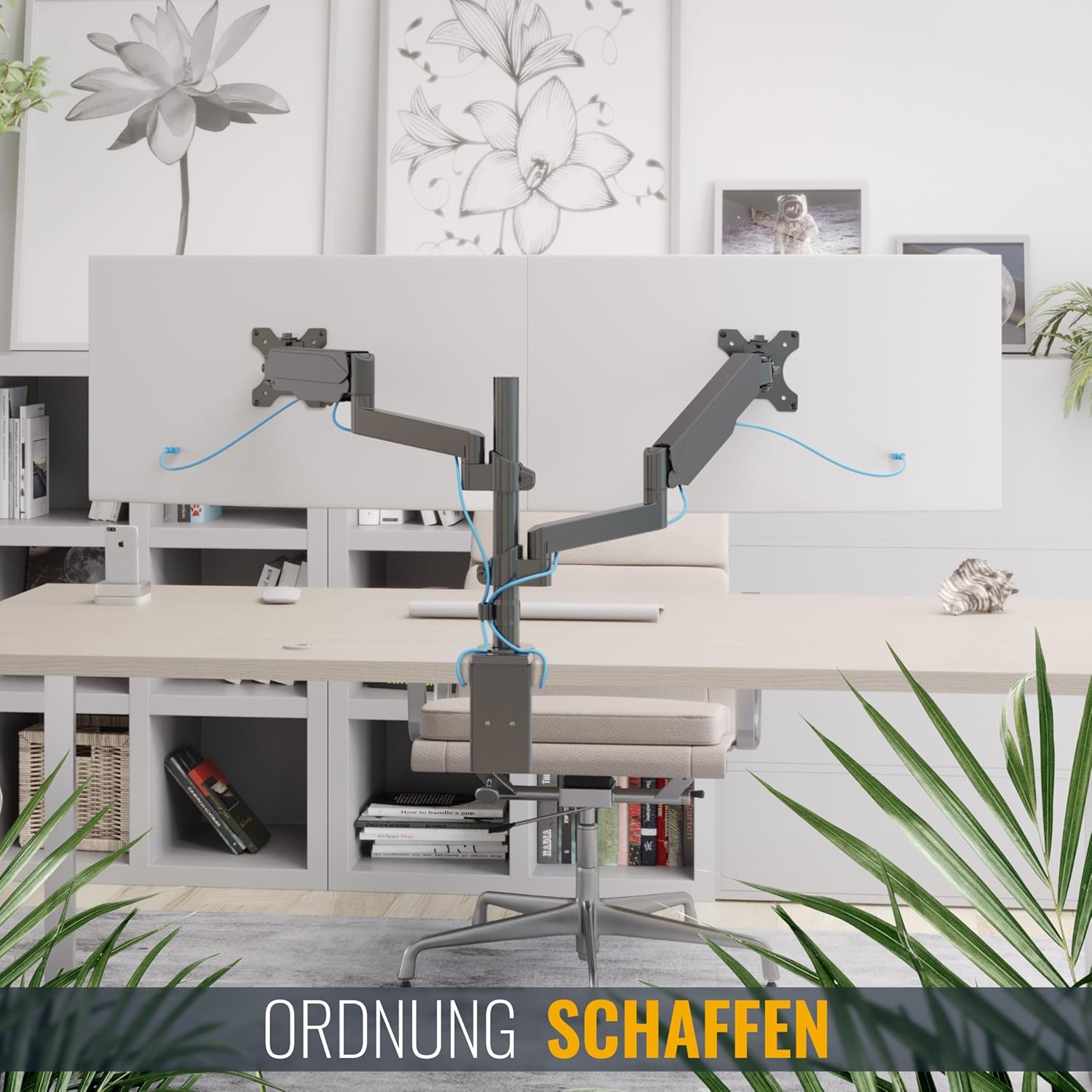 Gaming PC & Gaming Monitors - RICOO Monitor Mount 2 Monitors Screen Mount Dual Monitor Arm Monitor Mount Stand Arms for 13-32 Inch Computer Monitors PC Gaming Screen TS9611 Stand Table Mount Monitor Holder – Bild 8