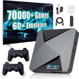 Gaming Consoles & Controllers – Retro Video spielkonsole 256G Super Console X2 Pro mit 60+ Spieleemulatoren 70000 Videospielen mit Two Gamepad Kinder Spielebox