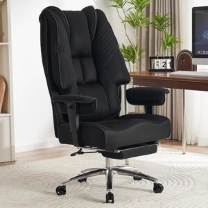 Gaming Chairs – Ergonomic Mesh Office Chair – Executive Swivel Chair with Adjustable Armrests, Moulded Foam & Pocket Spring Seat, Breathable Backrest, Maximum Load 180 kg, for Home & Office (Mesh Black)
