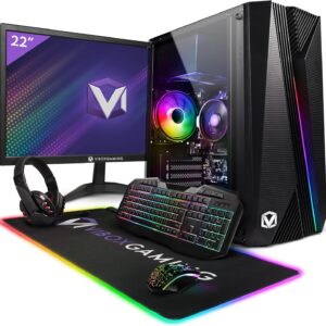 Gaming PC & Laptops – Vibox I-26 Gaming PC Set Complete • Monitor 22 Inch • AMD Ryzen 3 3200G 4.0GHz • Radeon Vega 8 • 16GB RAM • 480GB SSD • Windows 11 • WLAN