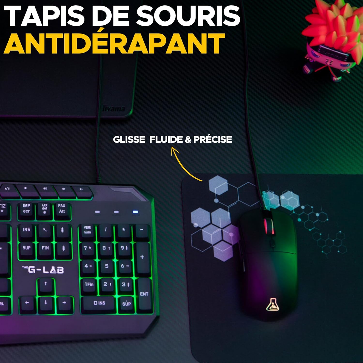 Gaming Tastatur & Maus - The G-Lab - Combo Sodium - Gaming Keyboard 4 in 1 - AZERTY USB RGB Gaming Keyboard 19 Antihosting Keys Gaming Mouse 6400 DPI Gaming Headphones & Mouse Pad - PC/PS4/PS5/Xbox – Bild 5
