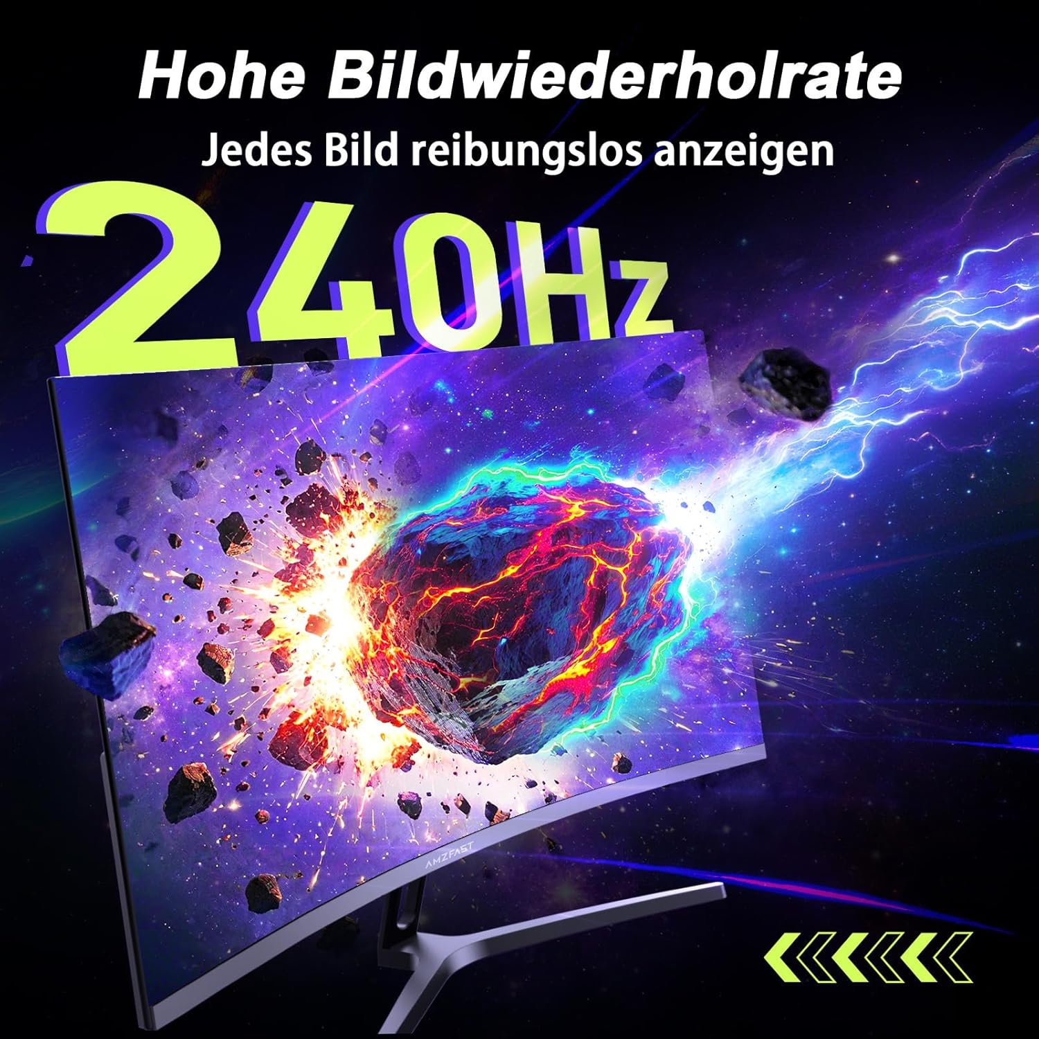 Gaming PC & Gaming Monitors - Amzfast AMZG32C1F Curved Gaming Monitor 32" 240Hz FHD 1ms MPRT Adaptive Sync sRGB 120% HDR Flicker Free Low Blue Light HDMI 2.0/DP 1.4 – Bild 3
