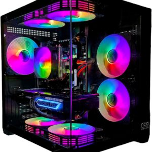 Gaming PC & Laptops – Gaming PC Phantom Black | NVIDIA RTX 5060 | 64GB RAM 1TB SSD | Intel 10 Core | RGB Fan with Remote Control | Air Cooling | WLAN 5 | Win 11