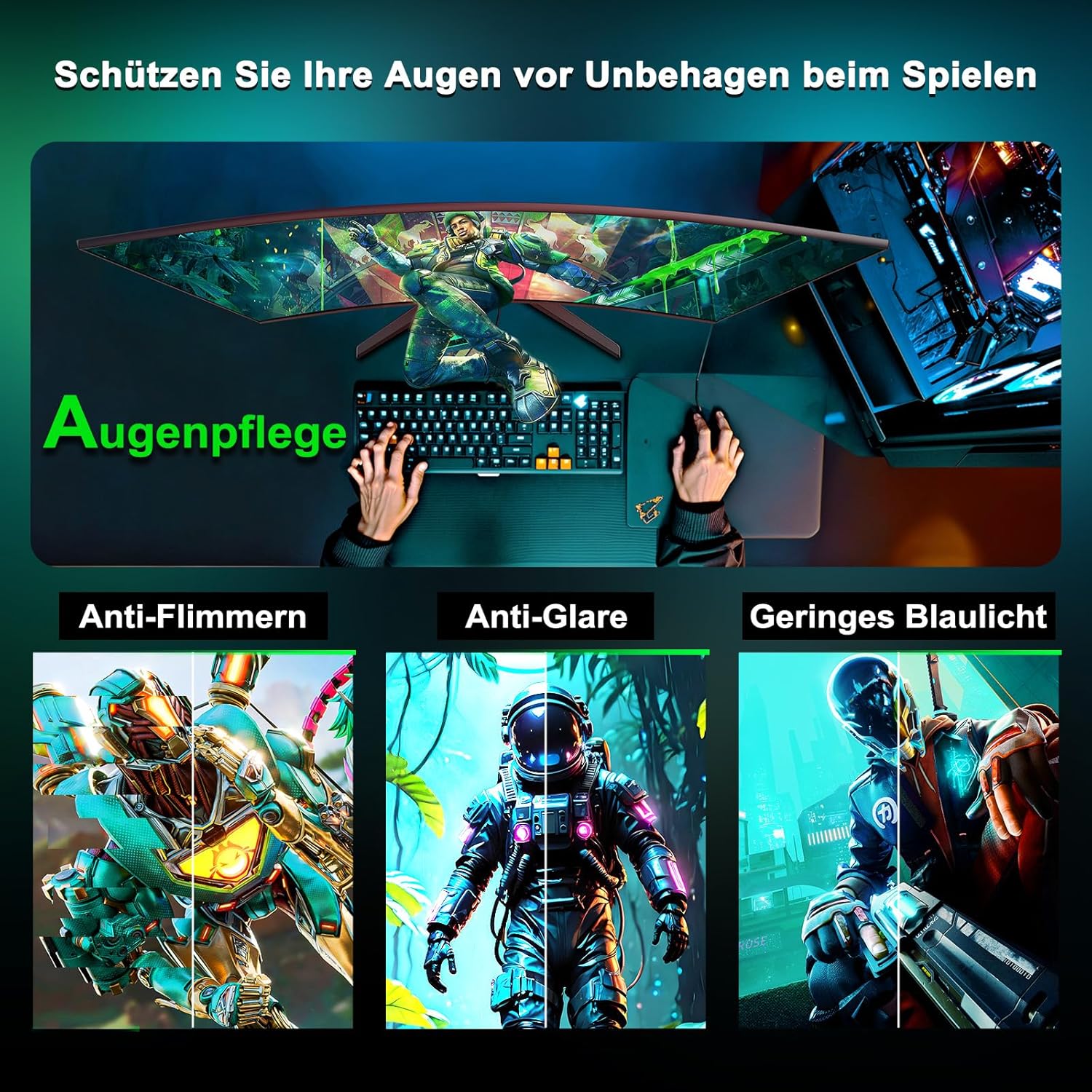 Gaming PC & Gaming Monitors - Minifire Gaming Curved Monitor 27 Inch 200Hz 1Ms 130% sRGB Monitor with Speaker 1920 x 1080 VA Panel (MFG27C1 with HDMI Cable) – Bild 7