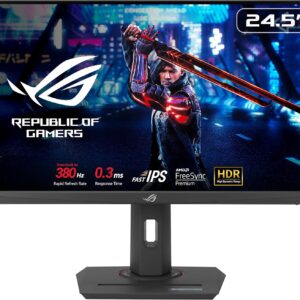 Gaming PC & Gaming Monitors – ASUS ROG Strix XG259QNS – 25 Inch Esports Gaming Monitor – 380 Hz, 1ms GtG, FreeSync, AdaptiveSync, ELMB-Sync, DisplayHDR 400 – Fast-IPS, 16:9, 1920×1080, DisplayPort, HDMI, USB Hub, Ergonomic