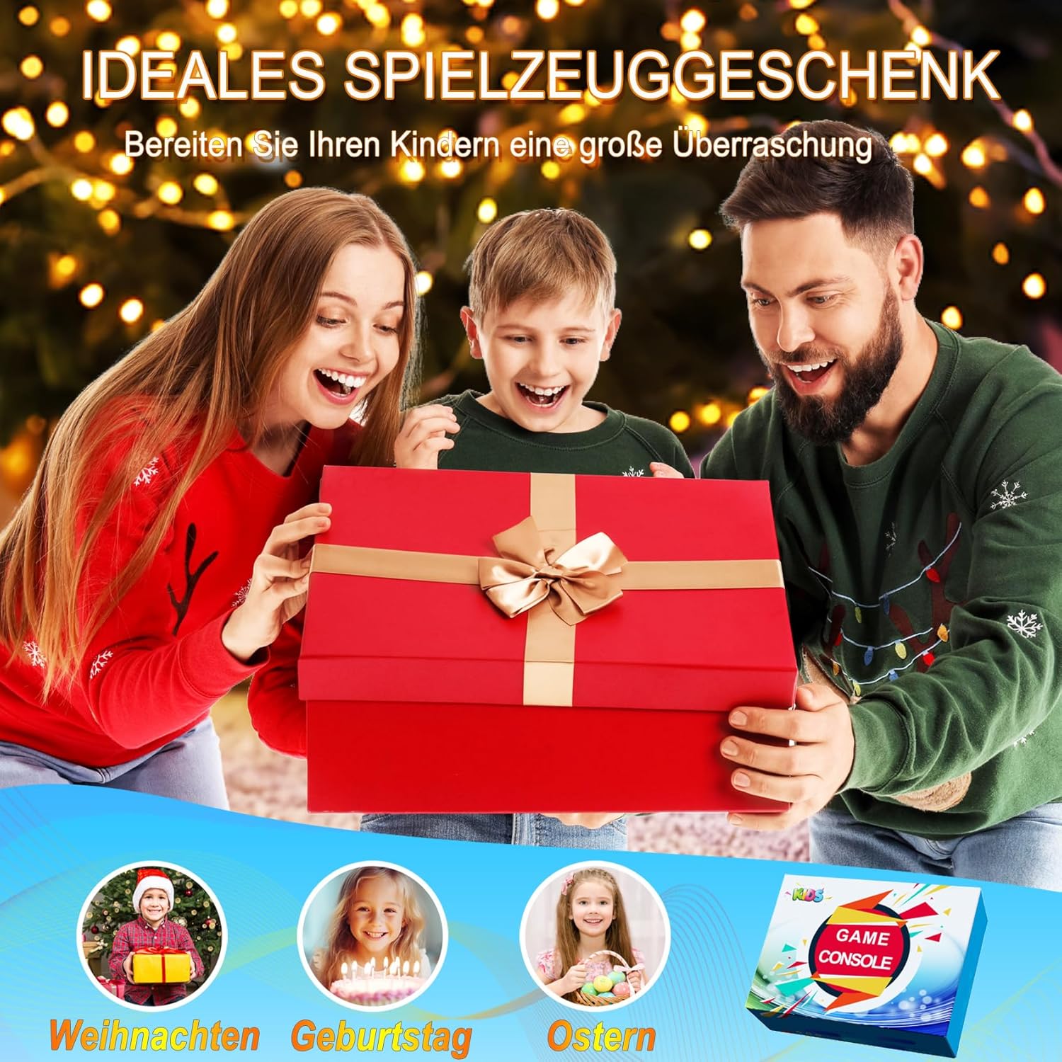 Gaming Consoles & Controllers - 32 Bit Handheld Game Consoles for Children with 139 Video Games, Portable Gaming Player with 3.0 Inch IPS Screen Rechargeable Battery, Travel Games Gifts Toy for Boys Girls (Blue) – Bild 7