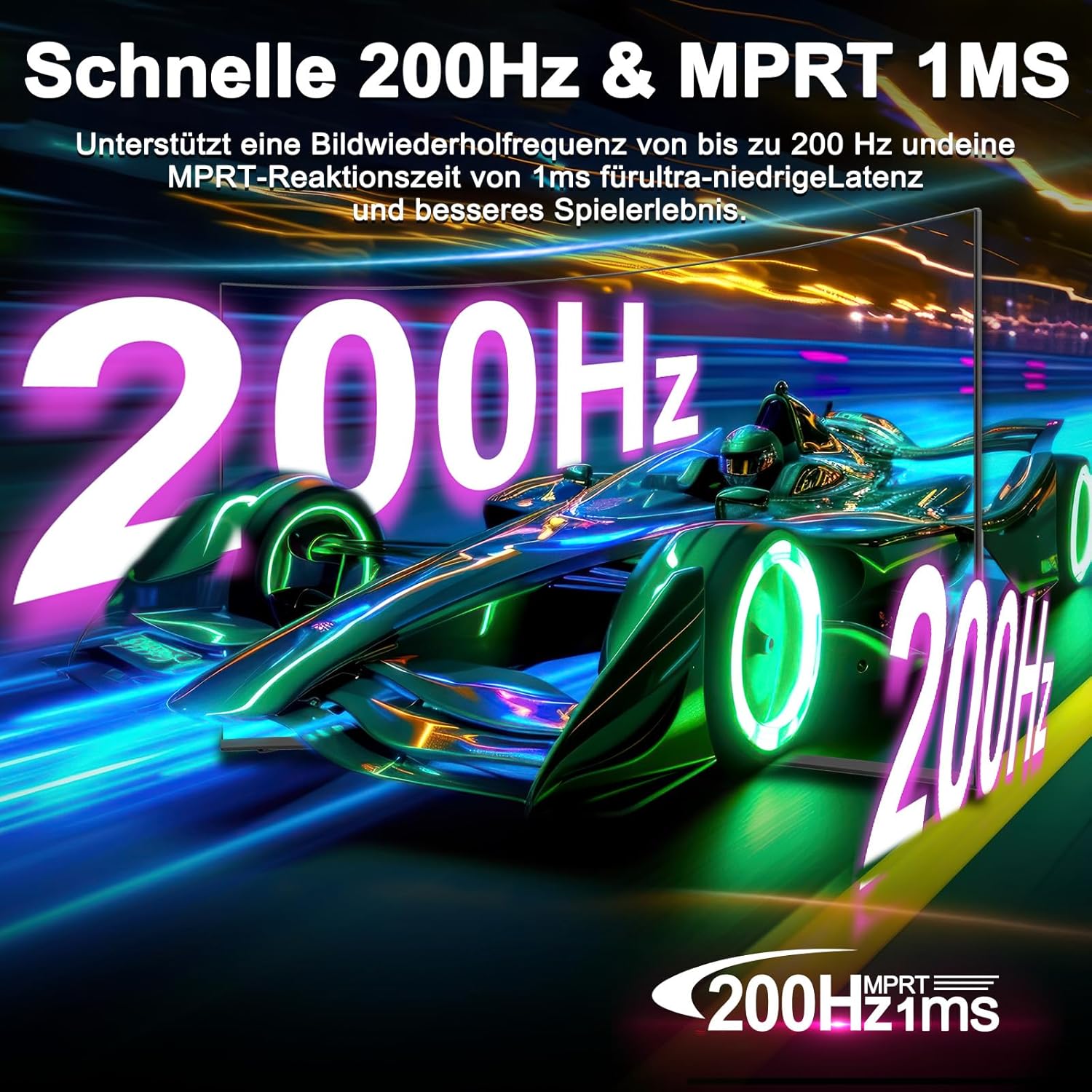 Gaming PC & Gaming Monitors - Minifire Gaming Curved Monitor 27 Inch 200Hz 1Ms 130% sRGB Monitor with Speaker 1920 x 1080 VA Panel (MFG27C1 with HDMI Cable) – Bild 2