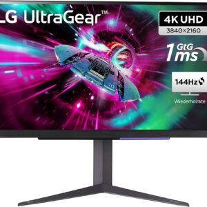 Gaming PC & Gaming Monitors – LG Ultragear 16:9 UHD Gaming Monitor, 27GR93U-B, 68.5 cm, IPS Display, HDR10, AMD FreeSync, Grey/Black