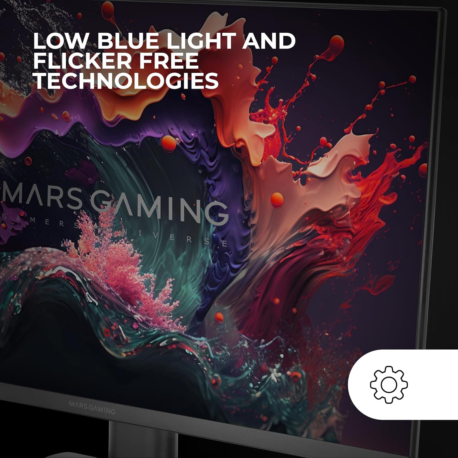 Gaming PC & Gaming Monitors - MARSGAMING MV-24, Monitor 24 Inch IPS FHD 120Hz, HDR10 1ms, FreeSync and G-SYNC, PC Monitor Integrated Speakers, 25° Tilt, Low Blue Light and Flicker Free, HDMI + DisplayPort + Jack 3.5 mm, Black – Bild 3